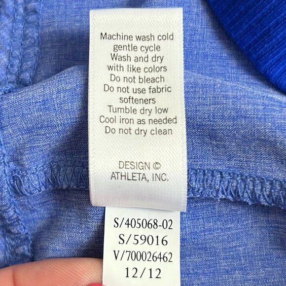 Athleta Ruched Capri Pants Sky Blue Ribbed Waistband Drawstring Cropped Size 0 - Picture 11 of 11